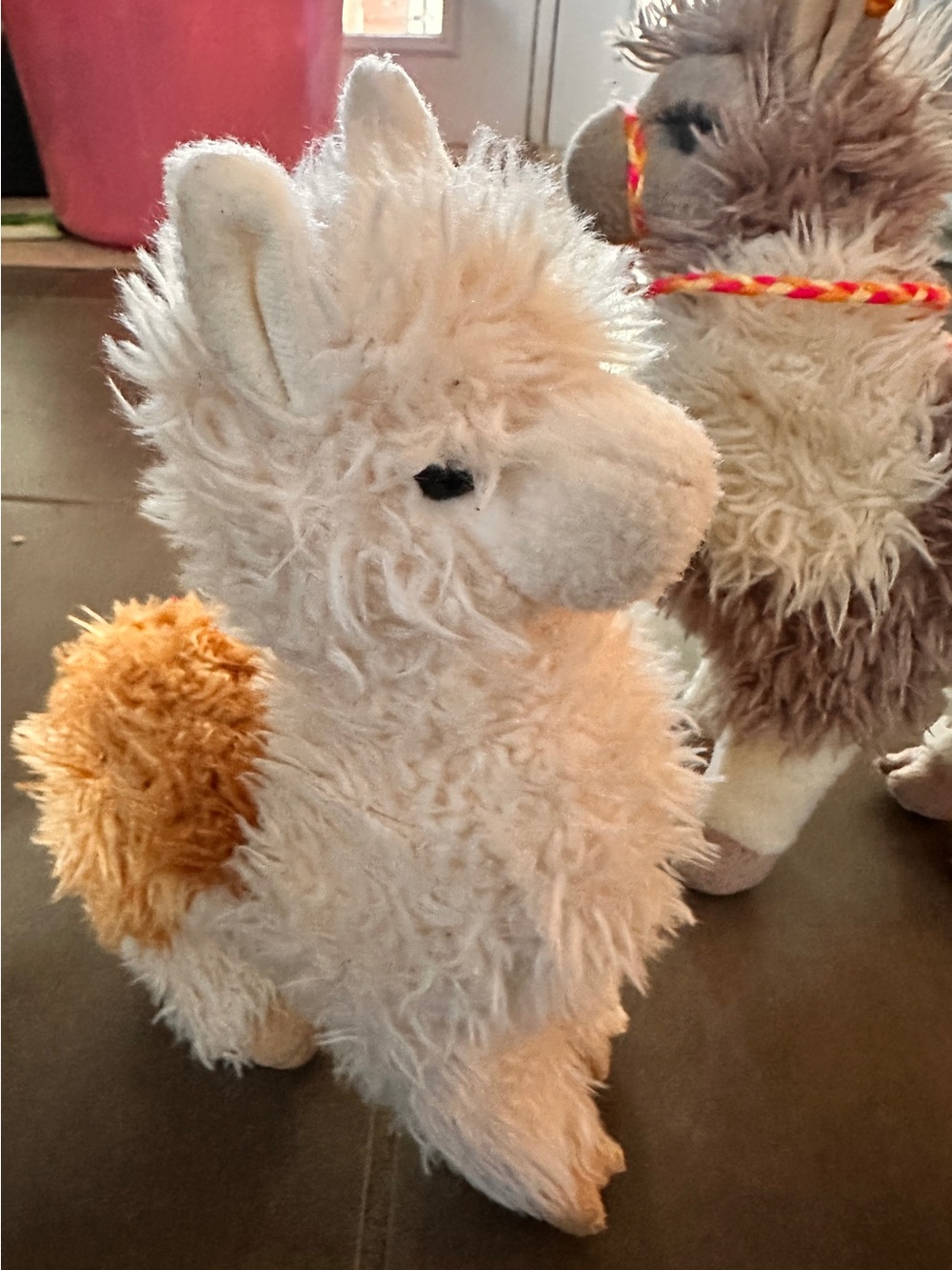Plush Llamas Douglas Toys - Soft Beige & Brown - Set of 2 - Picture 6 of 7